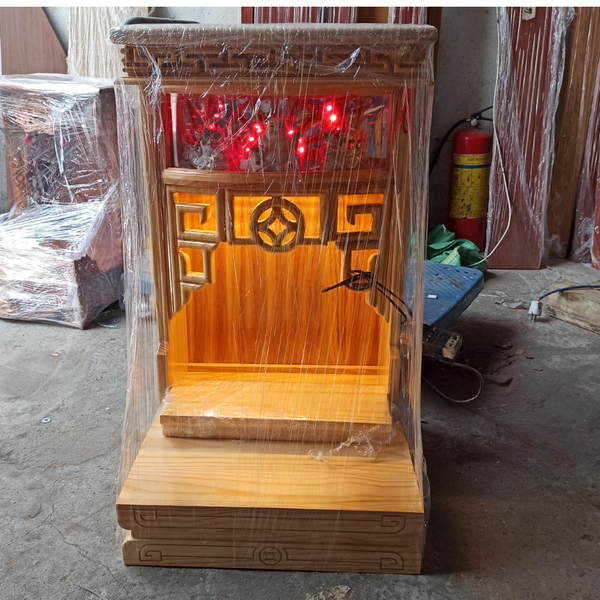  Bàn thờ ông địa gỗ thông hộp đèn ODT02 