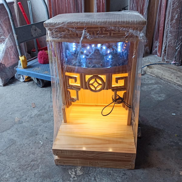  Bàn thờ ông địa gỗ thông hộp đèn ODT02 