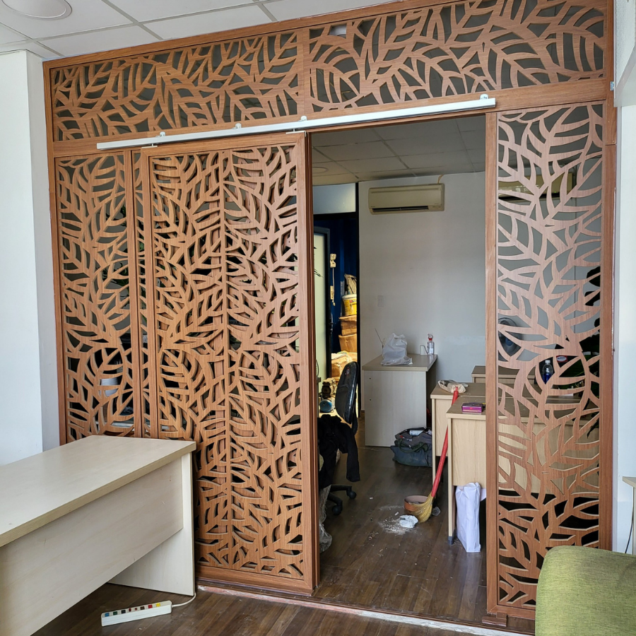 Vách cửa lùa hình lá CL12