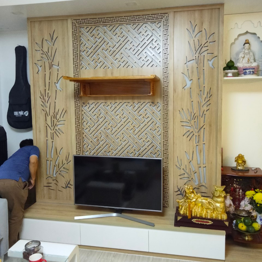 Vách ngăn phòng khách và bếp PK57