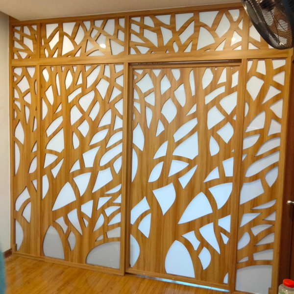  Vách cửa lùa kết hợp mica CL19 