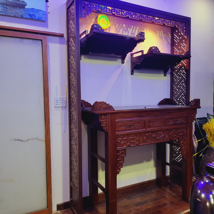Vách phòng thờ cho bàn Phật và bàn gia tiên PT65