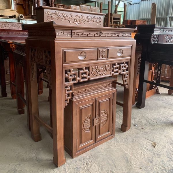  Bàn thờ đứng gỗ sồi kèm tủ và bục GS12 