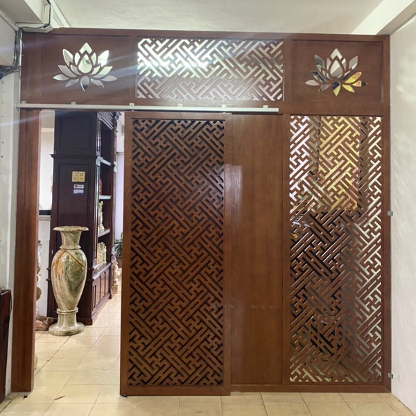  Vách cửa lùa phòng thờ CL05 