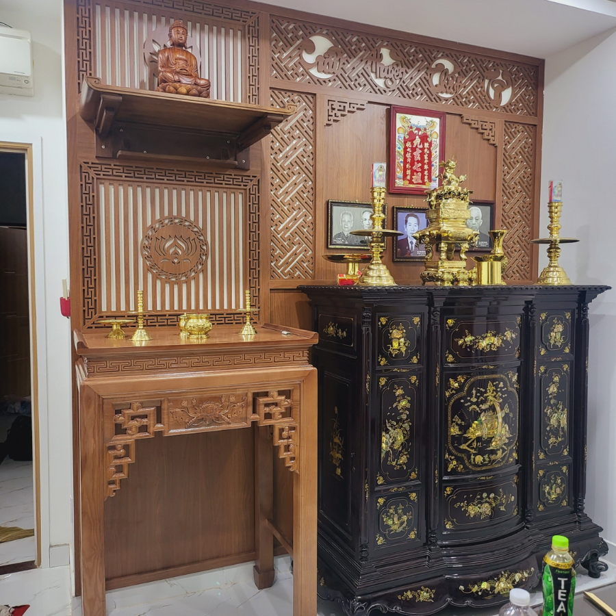 Vách ngăn phòng thờ PT74