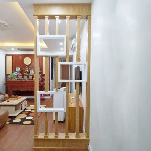 lam gỗ - vách ngăn phòng khách
