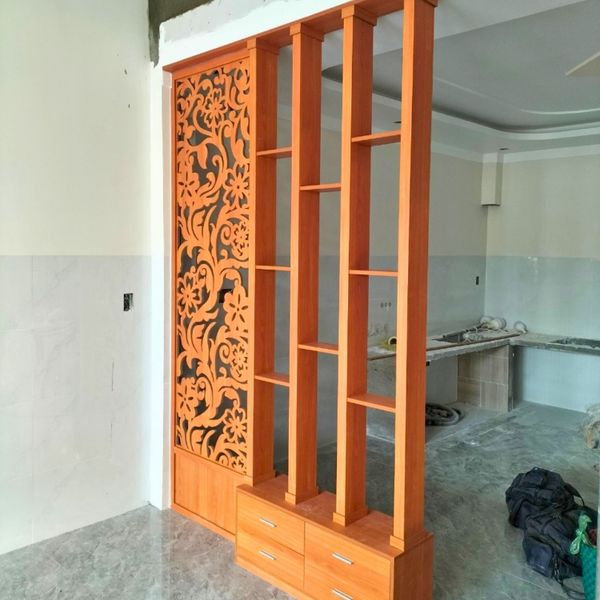lam gỗ - vách ngăn phòng khách
