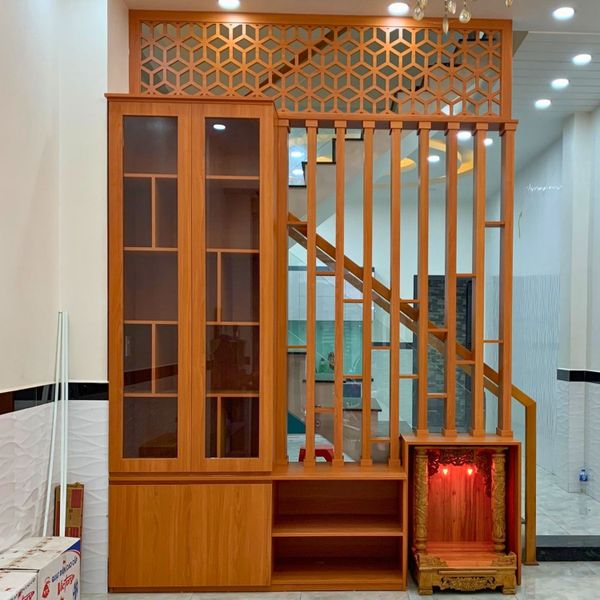 lam gỗ - vách ngăn phòng khách