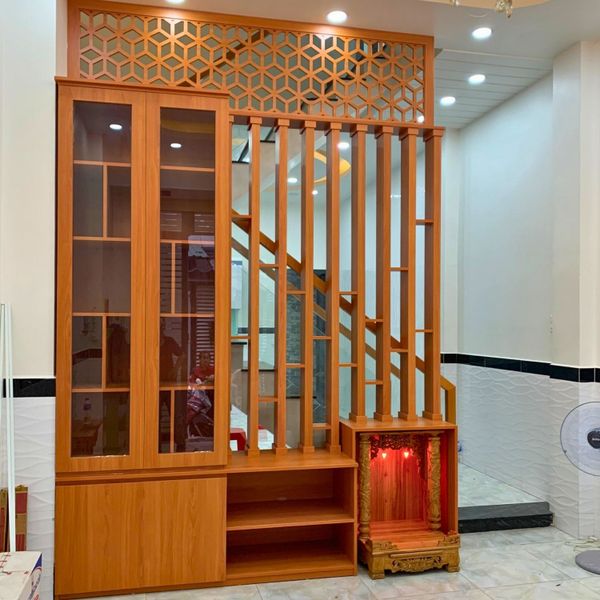 lam gỗ - vách ngăn phòng khách