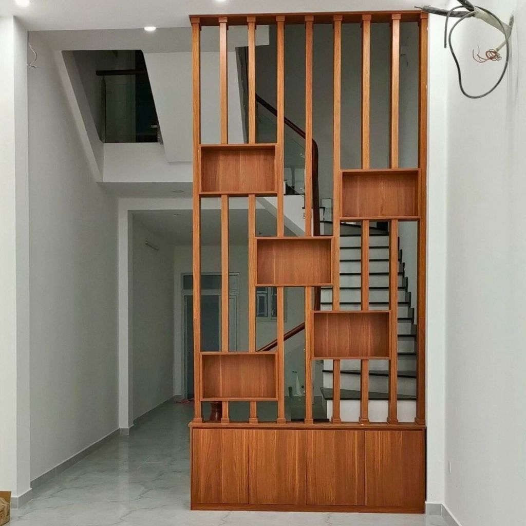 Lam gỗ ngăn bếp và phòng khách LG66