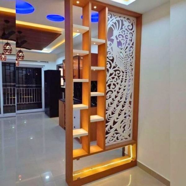 lam gỗ - vách ngăn phòng khách