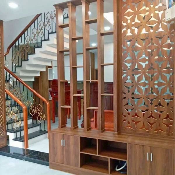 Lam gỗ - vách ngăn phòng khách
