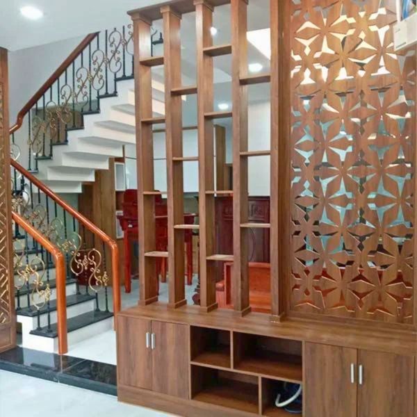 Lam gỗ - vách ngăn phòng khách