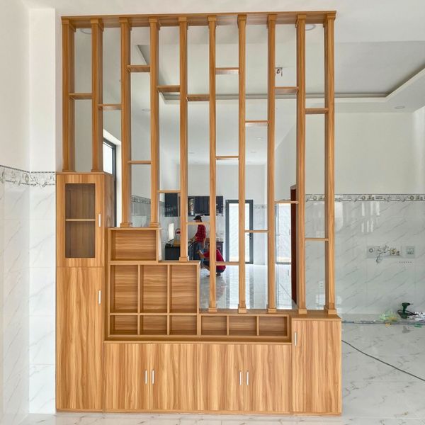 lam gỗ - vách ngăn phòng khách