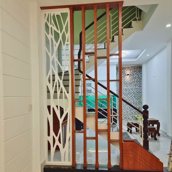 lam gỗ - vách ngăn phòng khách