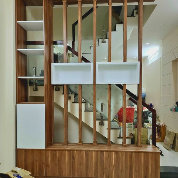 lam gỗ - vách ngăn phòng khách