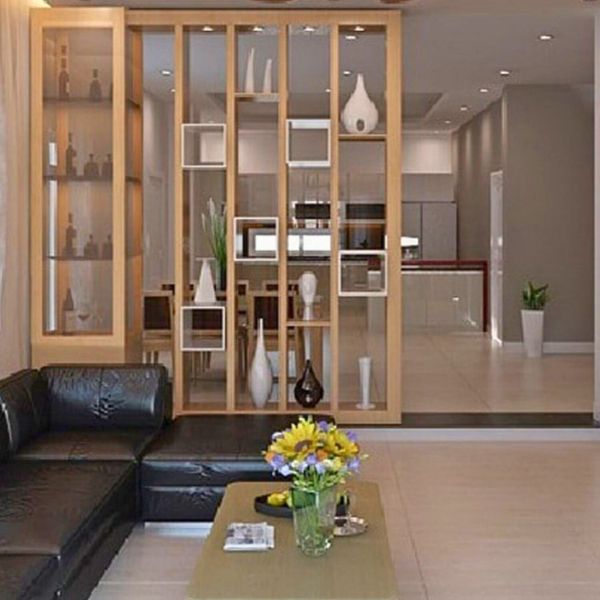 lam gỗ - vách ngăn phòng khách