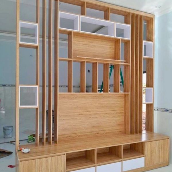 lam gỗ - vách ngăn phòng khách