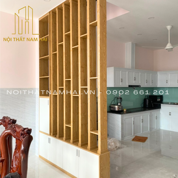  Thi công vách ngăn lam gỗ tại Trần Thị Bốc, Hoocmon, HCM - NH2321 