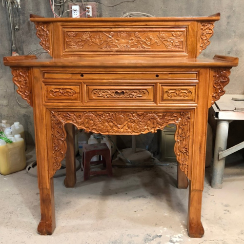  Bàn thờ gia tiên gỗ gõ đỏ 2 tầng GD02 