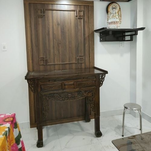 Bàn thờ gia tiên gỗ muồng 1 tầng GM01