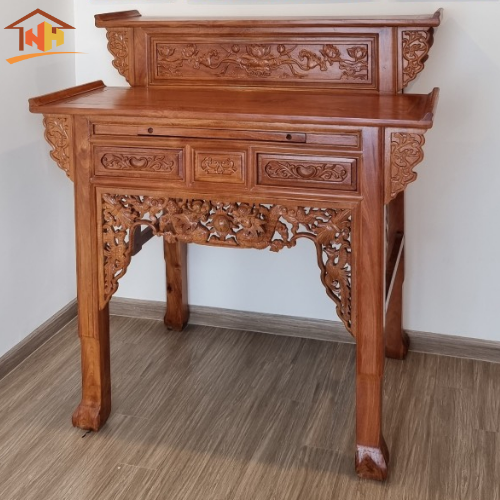 Bàn thờ gia tiên gỗ căm xe 2 tầng CX02