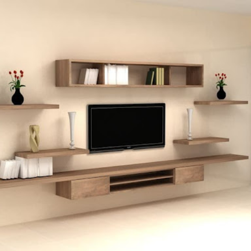 Kệ treo tường tivi bằng gỗ TT23