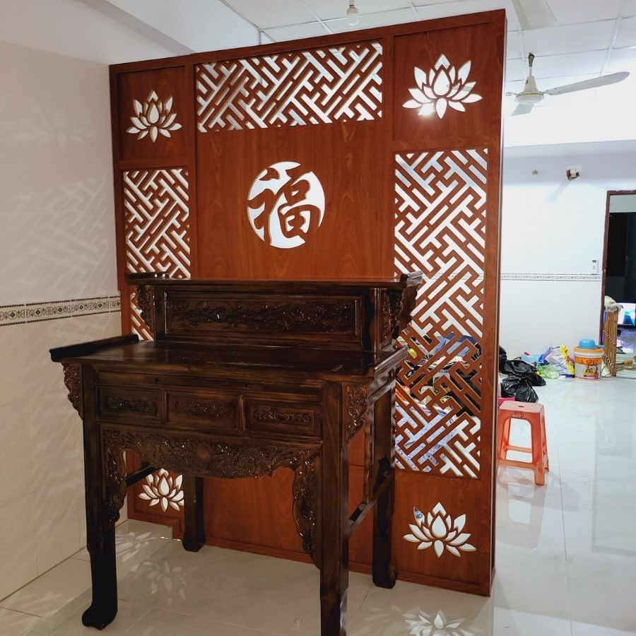 Vách phòng thờ cho nhà phố PT98
