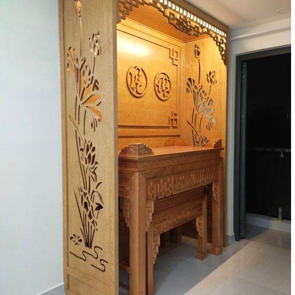 Vách cnc phòng thờ