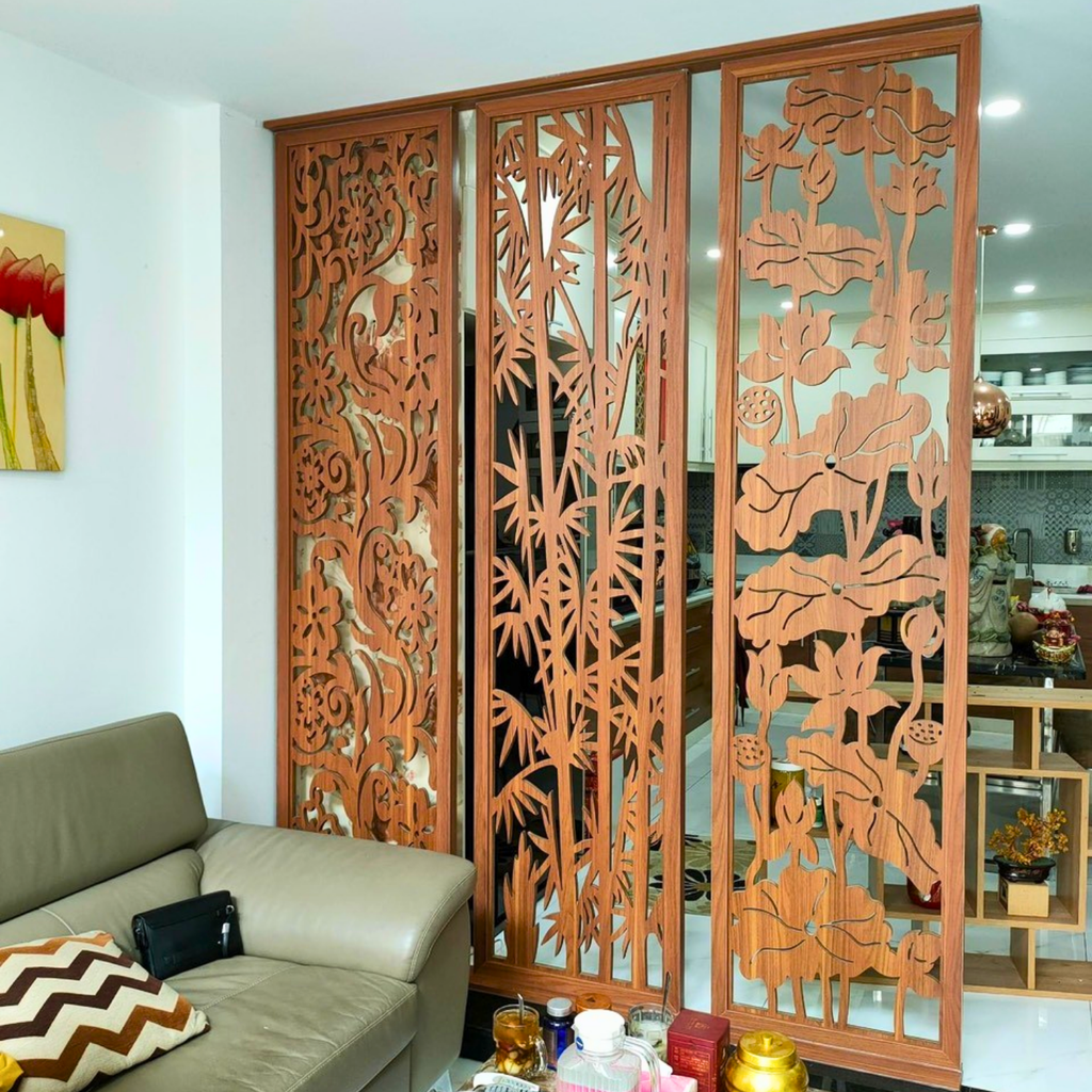 Vách ngăn phòng khách và bếp hiện đại PK119