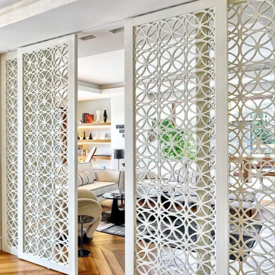 Vách phòng ngủ hiện đại màu trắng PN02