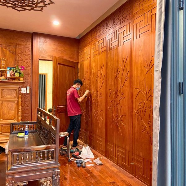  CNC Vách ngăn phòng thờ PT178 