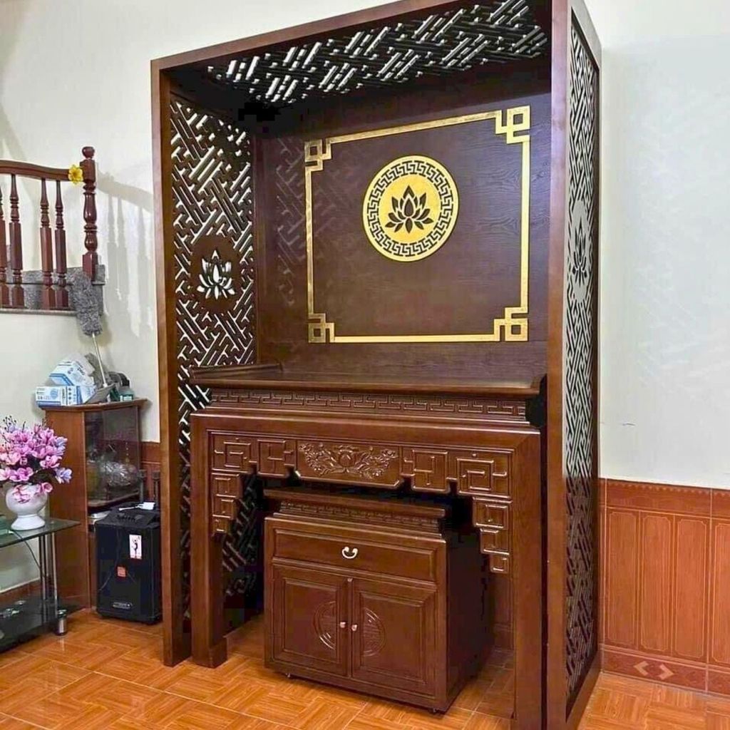 Vách ngăn phòng thờ chung cư PT122