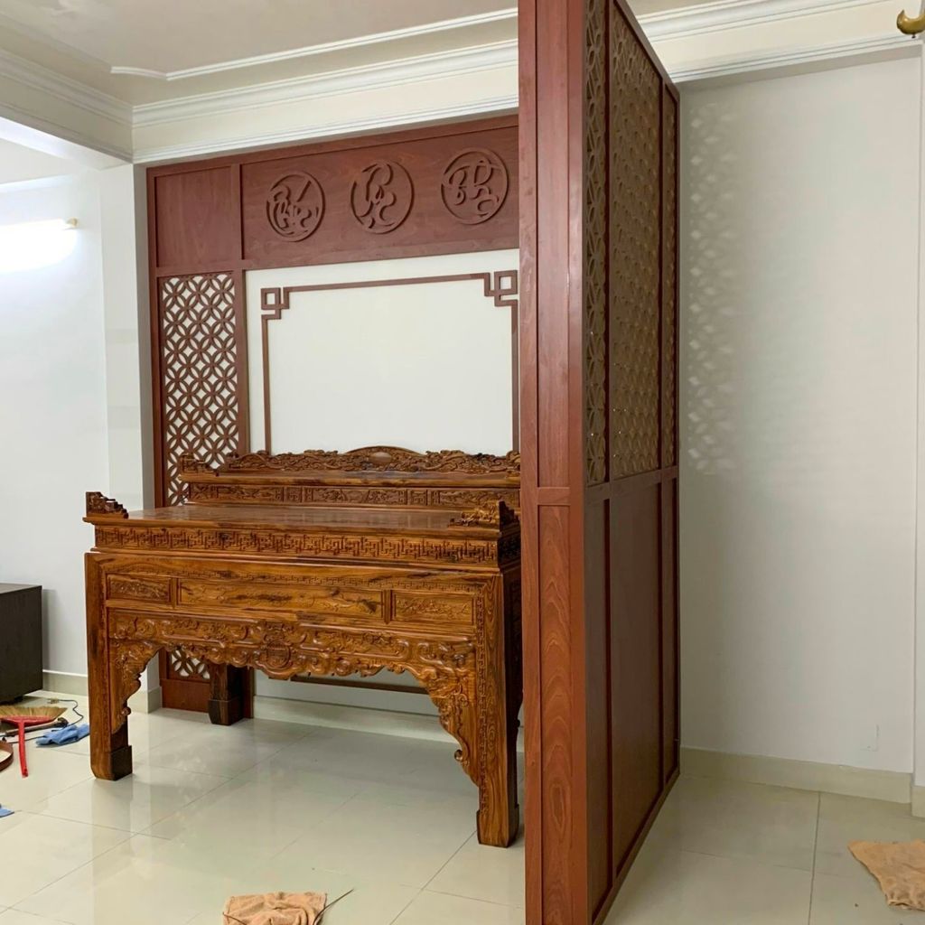Mẫu vách phòng thờ cho không gian rộng PT46