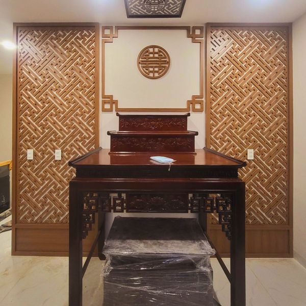  Hoa văn cnc phòng thờ PT126 