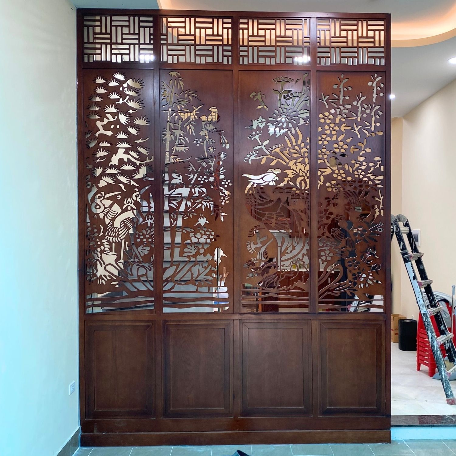  Vách phòng khách chung cư đẹp PK27 