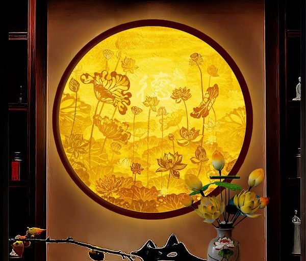  Đèn  tranh hào quang Phật DT14 