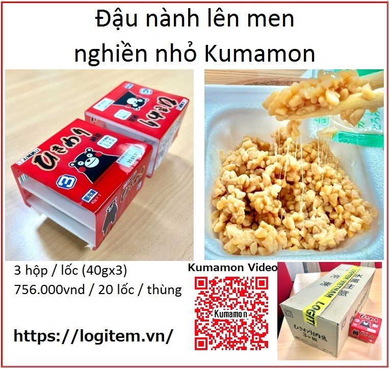 Đậu Nành Lên Men Nghiền Nhỏ Kumamon「ひきわり納豆 クマモン」