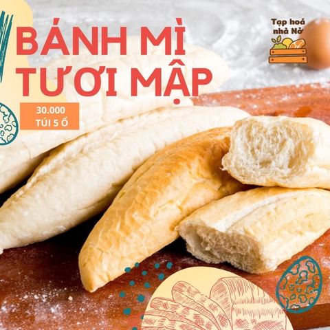  Bánh mì tươi ổ Vbread túi 5 ổ 