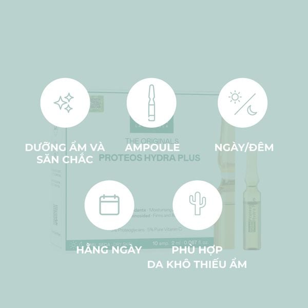  Ampoule Dưỡng Ẩm, Làm Săn Chắc & Ngừa Lão Hoá Da - MartiDerm The Originals Proteos Hydra Plus 