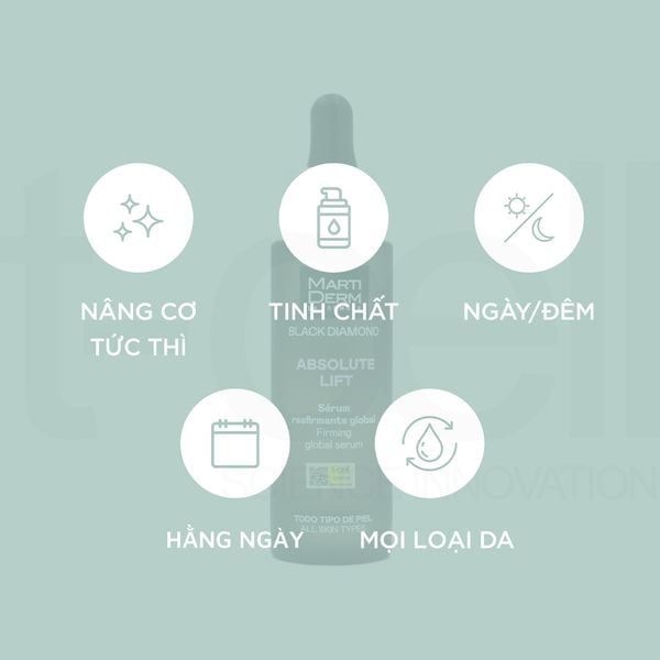  Tinh Chất Nâng Cơ, Chống Nhăn Cho Da - MartiDerm Black Diamond Absolute Lift Serum 