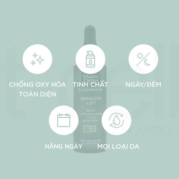  Tinh Chất Chống Oxy Hóa, Ngừa Lão Hóa Da - MartiDerm Black Diamond Ultimate Antiox Serum 