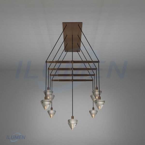  Đèn thả pha lê rắn 