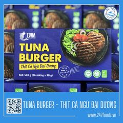Tuna Burger - Tuna Kingdom -  Thịt Cá Ngừ Đại Dương - Lớn (90g X 6) - 540g