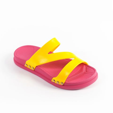 Dép nhựa đi mưa Nữ Leedo PVC 03 Hồng Vàng