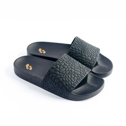 Dép nhựa đi mưa Nữ Leedo Solemate 8656 Giả da Đen