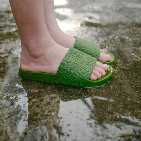 Dép nhựa đi mưa Nữ Leedo Solemate 8656 Giả da Xanh rêu