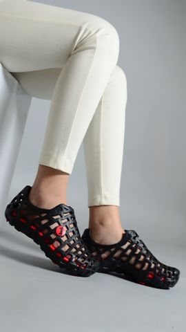 Giày nhựa đi mưa Leedo 101 Đỏ đen