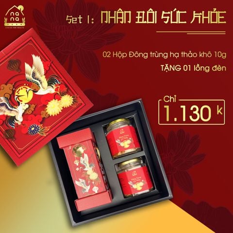 Set 1: NHÂN ĐÔI SỨC KHỎE - ĐÔNG TRÙNG HẠ THẢO NANAFARM