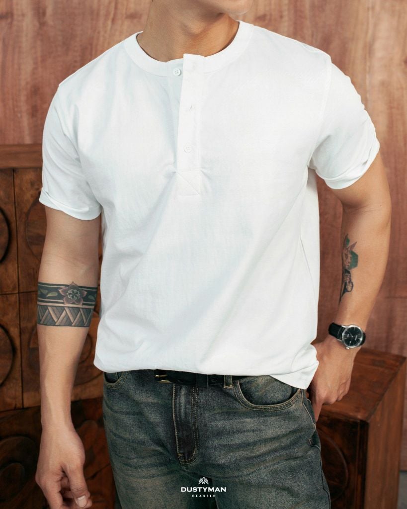 ÁO PHÔNG HENLEY | 100% COTTON | REGULAR FIT